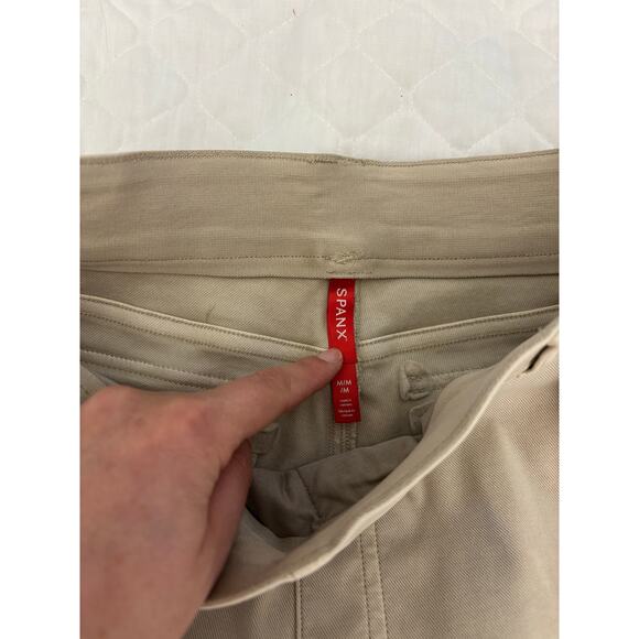 SPANX Stretch Twill Pull-On Cropped Pant Khakis Wide Leg - Picture 5 of 9
